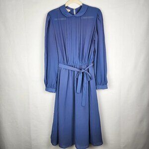 Vintage Career Guild Pleated Modest Dress M
